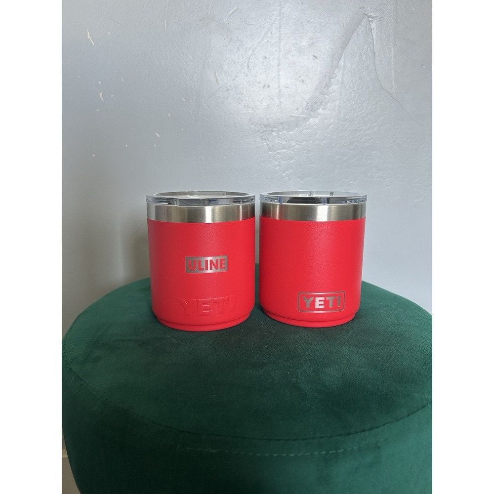 Set Of 2 Yeti Harvest Red Stainless Steel Lowball Tumbler Mug Cup 10 oz